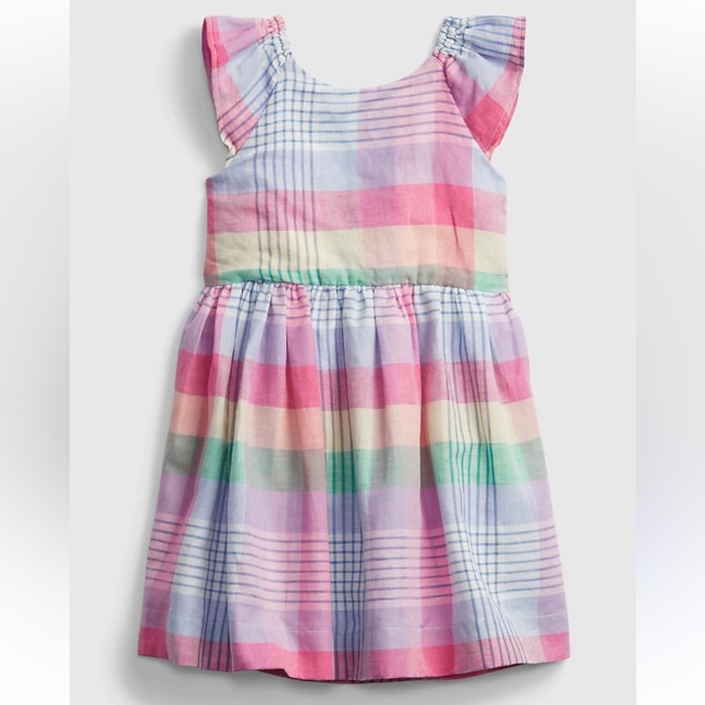 Gap toddler plaid rainbow dress 3T